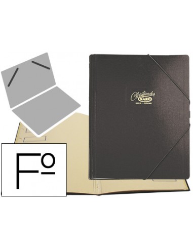 CI | Carpeta clasificador carton compacto saro folio negra -12 departamentos