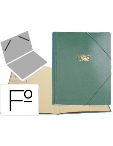 CI | Carpeta clasificador carton compacto saro folio verde -12 departamentos