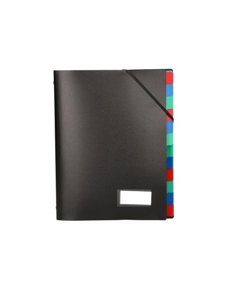CI | Carpeta liderpapel clasificadora polipropileno din a4 negra -portafirmas -12 departamentos