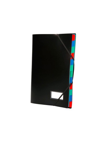 CI | Carpeta liderpapel clasificadora polipropileno din a4 negra -portafirmas -12 departamentos