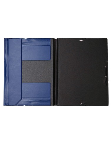 CI | Carpeta liderpapel gomas folio solapas plastico azul