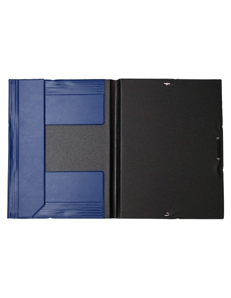 CI | Carpeta liderpapel gomas folio solapas plastico azul
