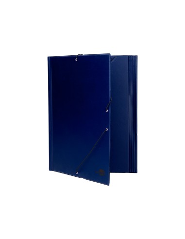 CI | Carpeta liderpapel gomas folio solapas plastico azul