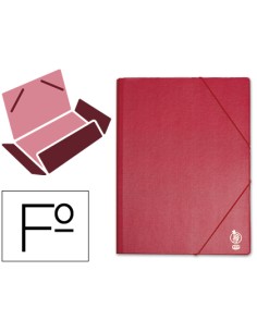 CI | Carpeta liderpapel gomas folio solapas plastico burdeos