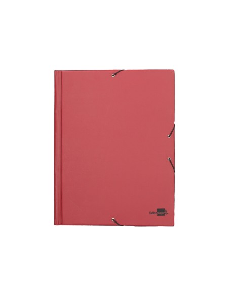 CI | Carpeta liderpapel gomas folio solapas plastico burdeos