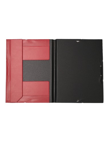 CI | Carpeta liderpapel gomas folio solapas plastico burdeos