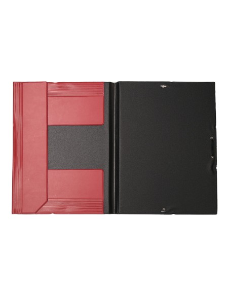 CI | Carpeta liderpapel gomas folio solapas plastico burdeos