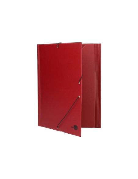 CI | Carpeta liderpapel gomas folio solapas plastico burdeos