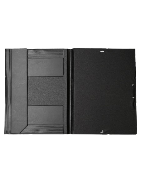 CI | Carpeta liderpapel gomas folio solapas plastico negra