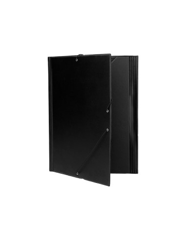CI | Carpeta liderpapel gomas folio solapas plastico negra