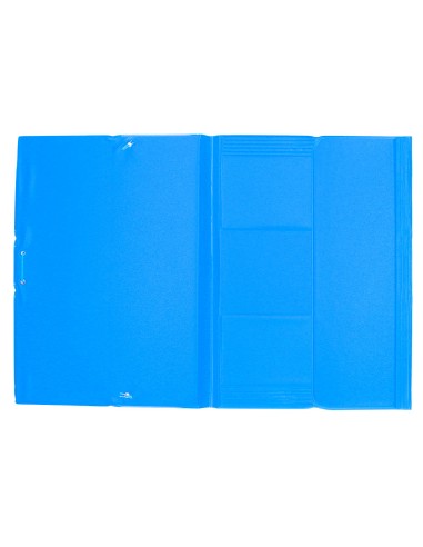CI | Carpeta liderpapel gomas plastico folio solapa color celeste