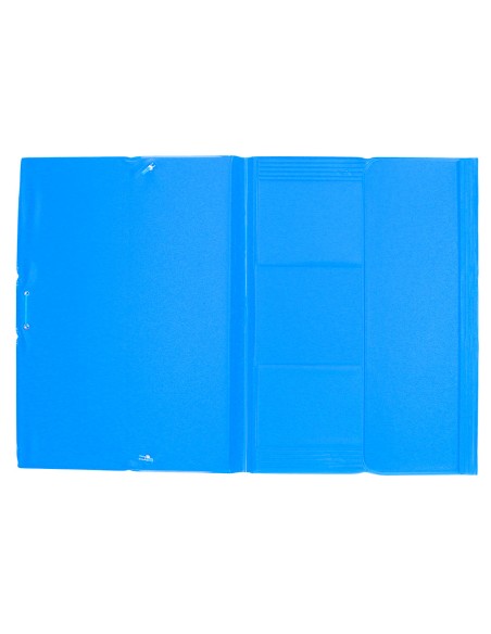 CI | Carpeta liderpapel gomas plastico folio solapa color celeste