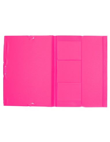 CI | Carpeta liderpapel gomas plastico folio solapa color fucsia