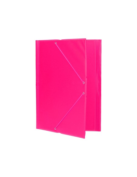 CI | Carpeta liderpapel gomas plastico folio solapa color fucsia