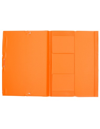 CI | Carpeta liderpapel gomas plastico folio solapa color naranja