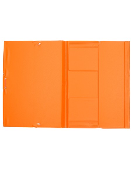 CI | Carpeta liderpapel gomas plastico folio solapa color naranja