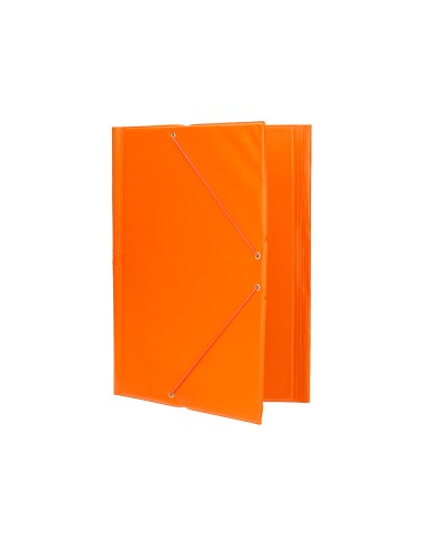 CI | Carpeta liderpapel gomas plastico folio solapa color naranja