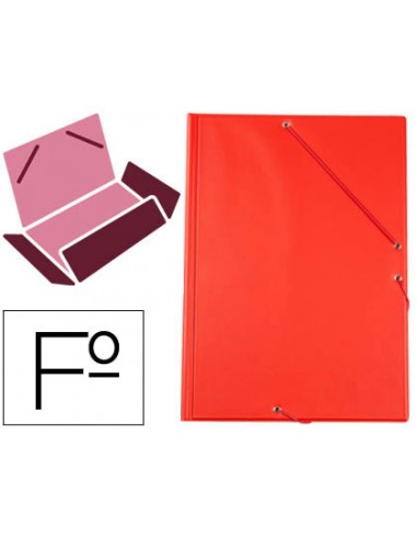 CI | Carpeta liderpapel gomas plastico folio solapa color rojo