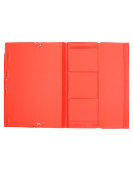 CI | Carpeta liderpapel gomas plastico folio solapa color rojo
