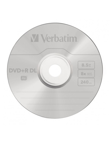 Tarrina de dvd doble capa verbatim 25 unidades dvd+r dl 8.5gb 8x