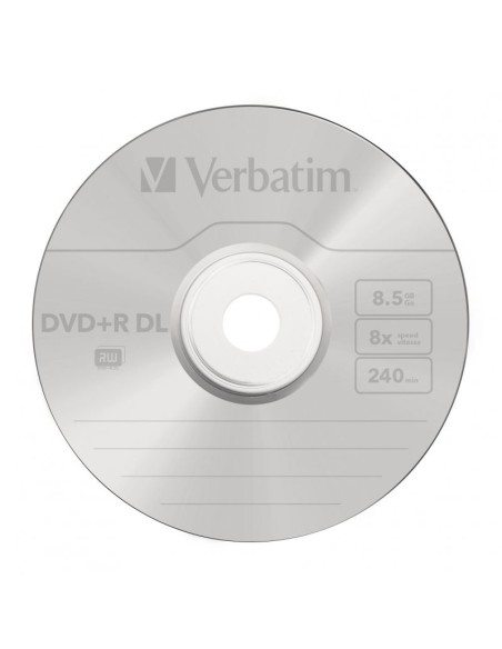 Tarrina de dvd doble capa verbatim 25 unidades dvd+r dl 8.5gb 8x