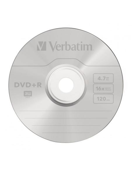 Dvd+r verbatim advanced azo 16x 4.7gb tarrina 50 unidades