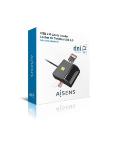 Lector de DNI y Tarjetas Aisens ASCR-SN02SD-BK/ Negro