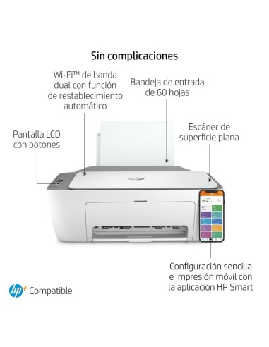 Multifunción HP Deskjet 2720e WiFi/ Fax Móvil/ Blanca