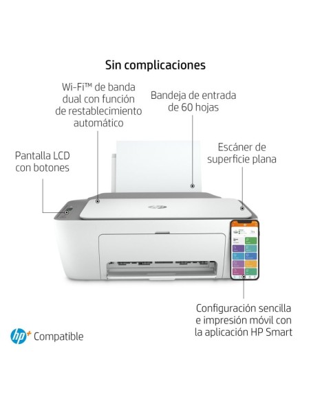 Multifunción HP Deskjet 2720e WiFi/ Fax Móvil/ Blanca