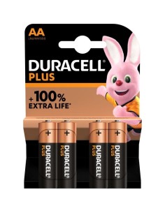 Pack de 4 Pilas AA Duracell Plus Extra Life LR6/ 1.5V/...
