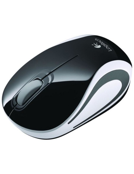 Ratón óptico inalámbrico mini logitech m187 2.4ghz nano receptor usb negro