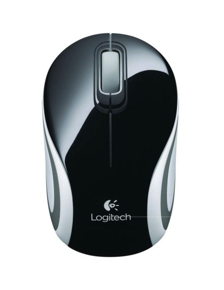 Ratón óptico inalámbrico mini logitech m187 2.4ghz nano receptor usb negro