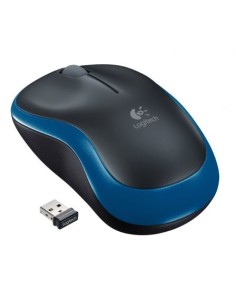 Ratón inalámbrico logitech m185 negro y azul - 910-002236