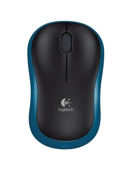 Ratón inalámbrico logitech m185 negro y azul - 910-002236