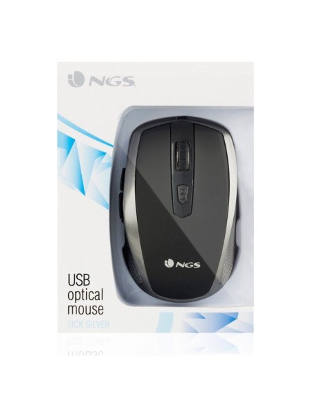 Raton con cable ngs tick silver - 800/1600dpi - 6 botones - usb