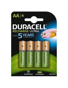 Pack 4 pilas aa recargables duracell hr06-p - nimh - 1.2v...