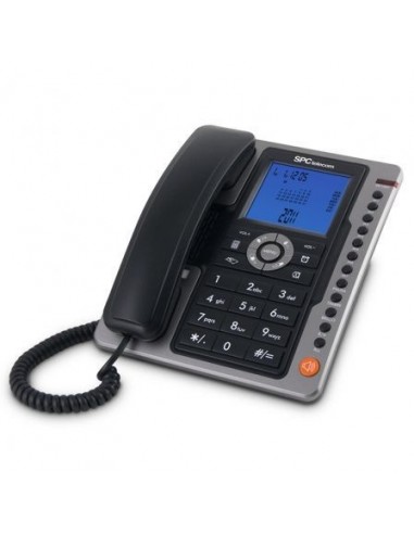 Teléfono sobremesa spc telecom 3604 negro identificador de llamadas 7 reg manos libres