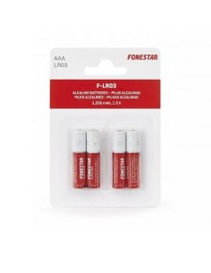 Pack de 4 pilas aaa fonestar lr03 1.5v alcalina