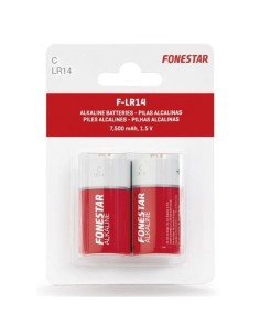 Pack de 2 pilas fonestar lr14 1.5v alcalina c