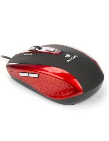 Ratón con cable ngs redtick - óptico - 800-1600dpi - 6 botones - usb - color rojo / negro