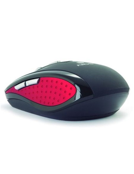 Ratón mini óptico inalámbrico ngs red flea advanced - 800/1600 dpi - 2.4ghz - 5 pulsadores - receptor nano usb - negro / rojo