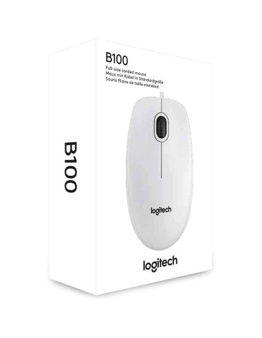 Raton con cable logitech b100  - 3 botones -...