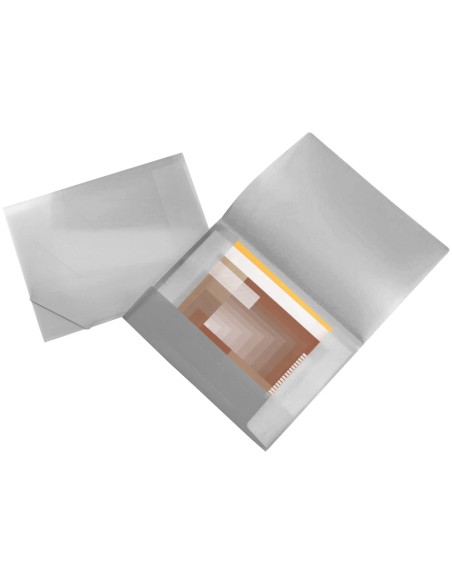 CI | Carpeta liderpapel portadocumentos 44804 solapas polipropileno din a3 incolora serie frosty lomo flexible