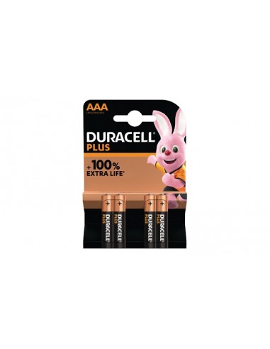 Pack de 4 pilas aaa duracell plus power - lr03 - 1.5v - alcalina