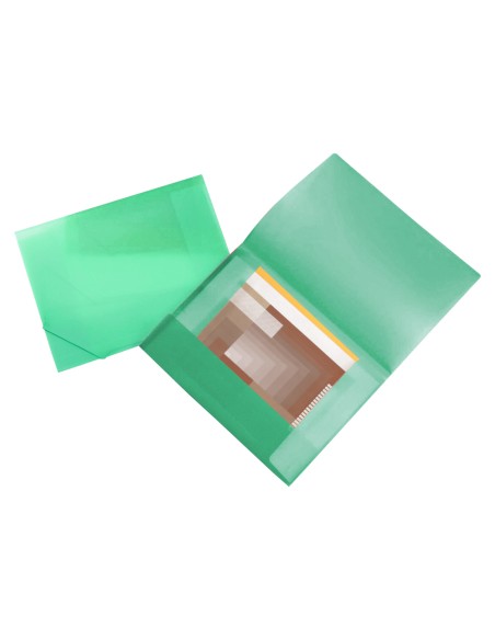 CI | Carpeta liderpapel portadocumentos 44803 solapas polipropileno din a3 verde serie frosty lomo flexible