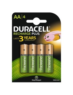 Pack 4 pilas aa recargables duracell hr6-b - nimh - 1.2v...