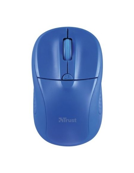 Ratón inalámbrico trust primo blue - alcance 6m - 1000-1600 dpi - micro receptor - apto diestros y zurdos - 2x aaa - 20786