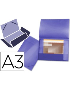 CI | Carpeta liderpapel portadocumentos 44806 solapas polipropileno din a3 violeta serie frosty lomo flexible