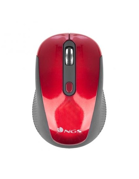 Ratón inalámbrico ngs haze red - óptico - 800/1600 dpi - 2.4ghz - 3 pulsadores + scroll - receptor nano usb - pila 1xaa