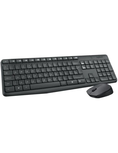 Teclado y ratón inalámbricos logitech mk235 - 2.4ghz - alcance 10 metros -  nano receptor usb - teclado 2xaaa - ratón 1xaa - 